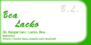 bea lacko business card